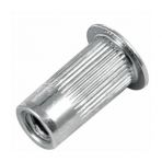 M6 x 1.0 MLR Series Large Flange Low Profile Ribbed Rivet Nut Aluminum (50 pieces per package)